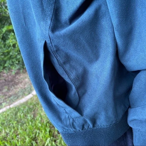 TASSO Elba Vegan Emerald Green Suede Racer Style Men’s Classic Jacket - Picture 8 of 10